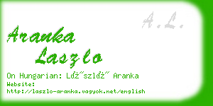 aranka laszlo business card